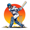 King Exchange Cricket batsman icon